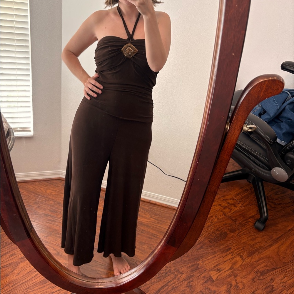 B Darlin Halter Wide-Leg Jumpsuit